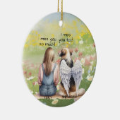 女性と犬のメモリアル セラミックオーナメント (右)