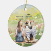 女性と犬のメモリアル セラミックオーナメント (左)