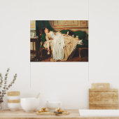 女性と犬のヴィンテージポートレートアート ポスター (キッチン)