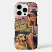 女性と犬の公園のベンチのポートレート Case-Mate iPhoneケース (裏面)