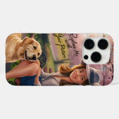 女性と犬の公園のベンチのポートレート Case-Mate iPhoneケース (裏面 (横))