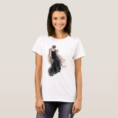 女性と猫たち Tシャツ (正面フル)