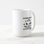 女性と猫のコおもしろいーヒマグ コーヒーマグカップ (正面右)