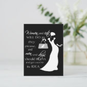 女性と猫の引用文 ポストカード (スタンド正面)