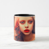 女性と生き物 マグカップ (中央)