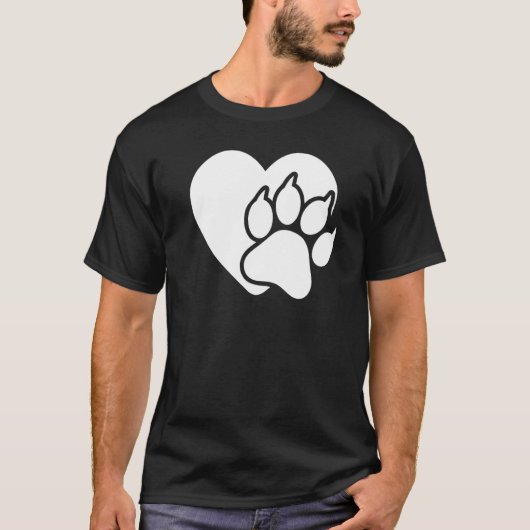 女性と男性のための猫の愛の肉球グラフィック Tシャツ (正面)