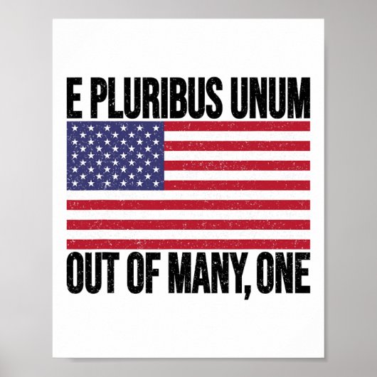 女性と男性のためのE+Pluribus+Unumアメリカ国旗 ポスター (正面)