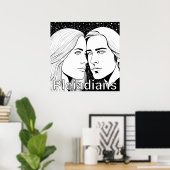 女性と男性の背の高いプレアディアン ポスター (ホームオフィス)