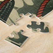 女性と糸のヴィンテージ ジグソーパズル (側面)