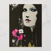 女性と花はがき ポストカード (正面)