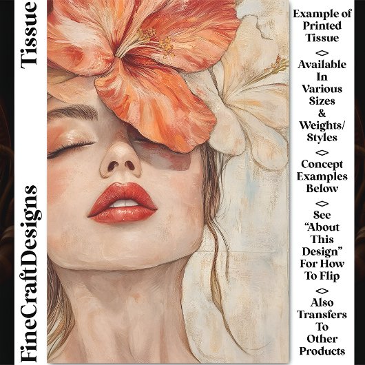 女性と花クローズアップポートレートCJ2デクページ 薄葉紙