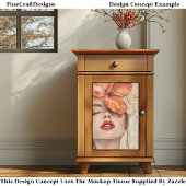 女性と花クローズアップポートレートCJ2デクページ 薄葉紙