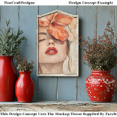 女性と花クローズアップポートレートCJ2デクページ 薄葉紙