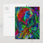 女性と花、深いの色(m4sol) ポストカード (正面/裏面)