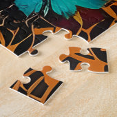 女性と蝶の混合メディア ジグソーパズル (側面)