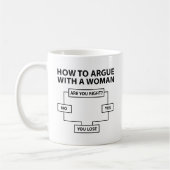 女性と議論する方法 コーヒーマグカップ (左)