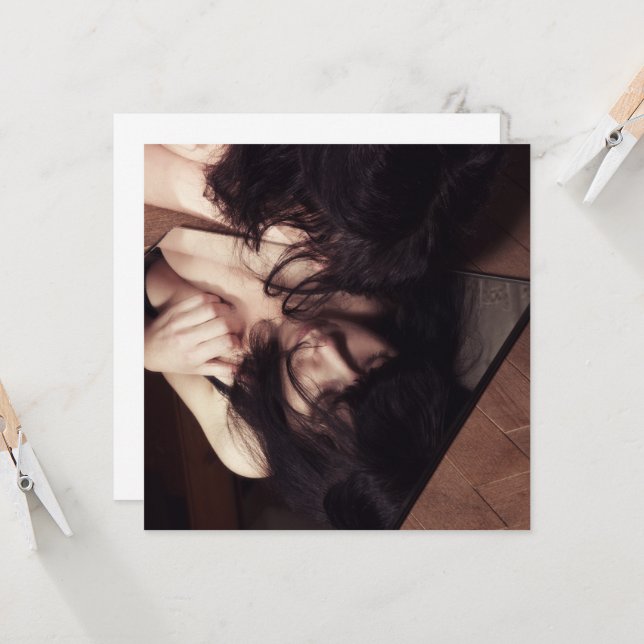 女性と鏡 (正面/裏面インサイチュ)