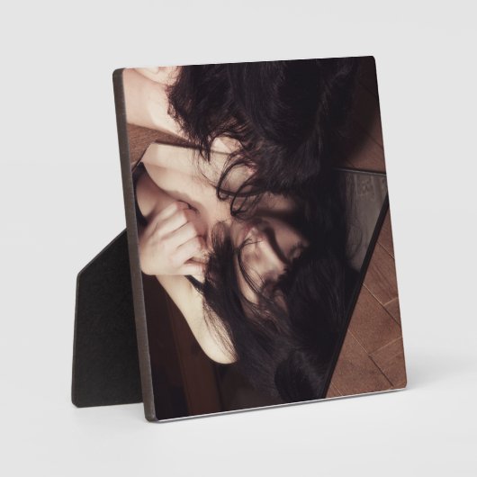 女性と鏡 フォトプラーク (正面)