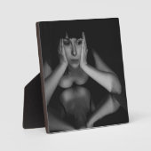 女性と鏡 フォトプラーク (正面)