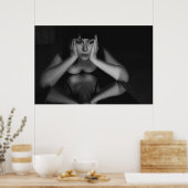 女性と鏡 ポスター (キッチン)