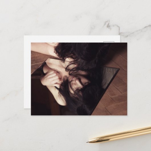 女性と鏡 ポストカード (正面/裏面インサイチュ)