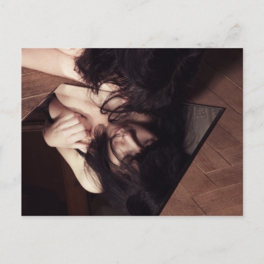 女性と鏡 ポストカード (正面)