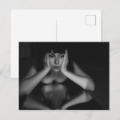 女性と鏡 ポストカード (正面/裏面)