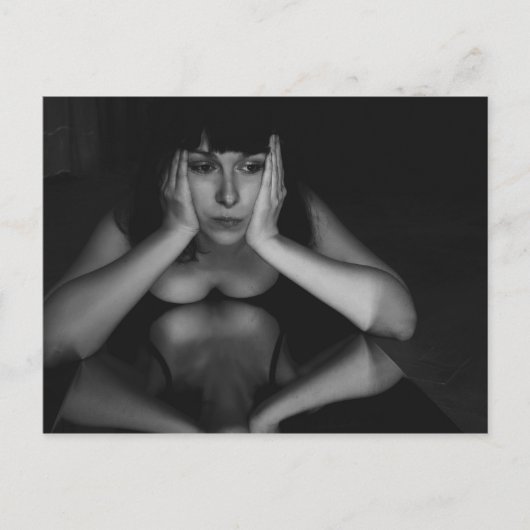 女性と鏡 ポストカード (正面)