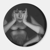 女性と鏡 マグネット (正面)