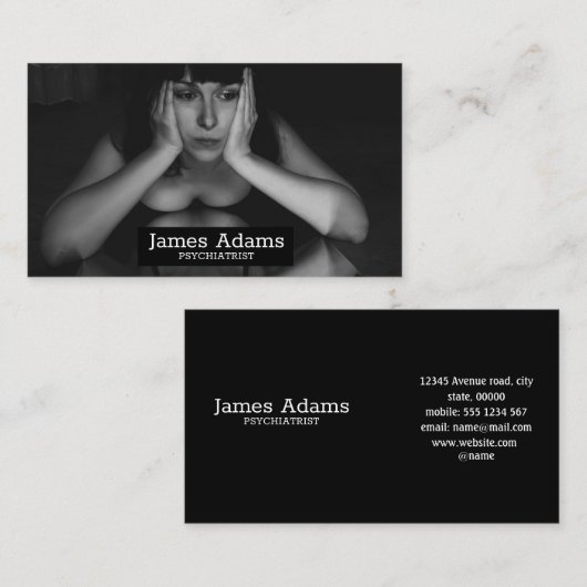 女性と鏡 名刺 (正面/裏面)