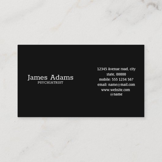 女性と鏡 名刺 (裏面)