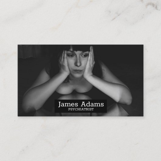 女性と鏡 名刺 (正面)