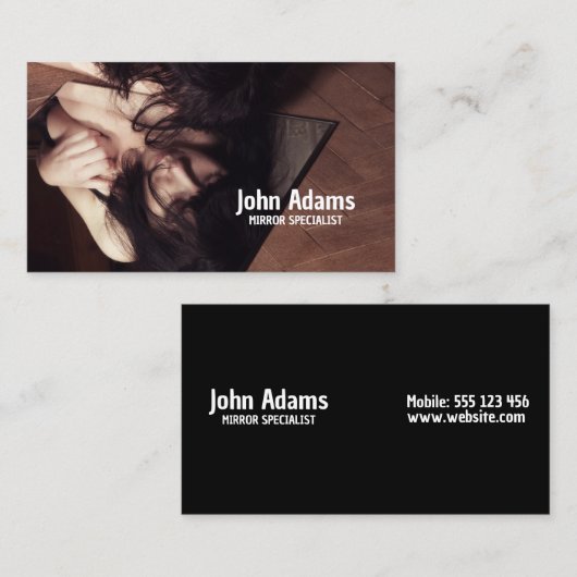 女性と鏡 名刺 (正面/裏面)