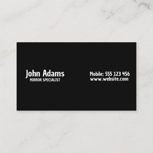 女性と鏡 名刺 (裏面)