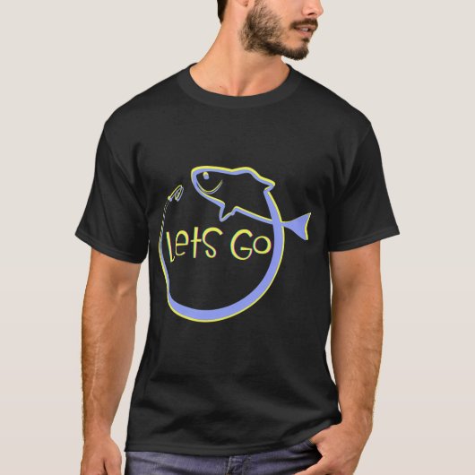 女性と魚 Tシャツ (正面)