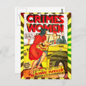 女性による犯罪#1黄金時代の漫画本カバー ポストカード (正面/裏面)