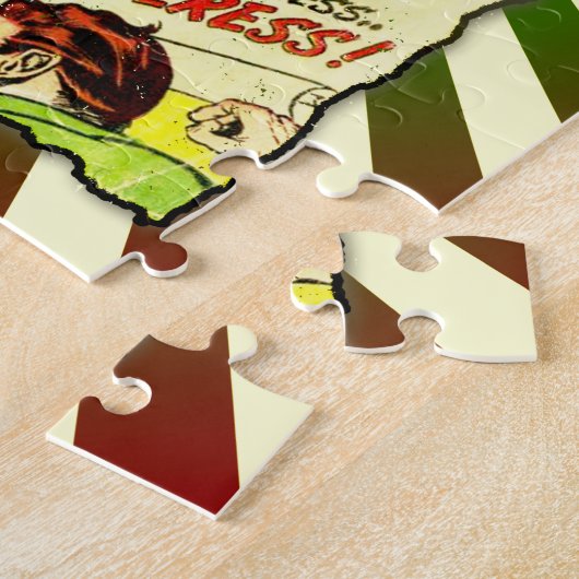 女性による犯罪#2黄金時代の漫画本カバー ジグソーパズル (側面)