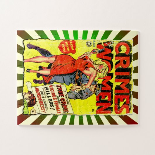 女性による犯罪#2黄金時代の漫画本カバー ジグソーパズル (横)