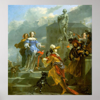 女性にオウムを差し出す荒野 ポスター