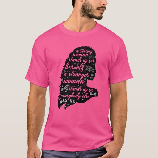 女性にフェミニズムを促進する強い女性の権利 Tシャツ (正面)