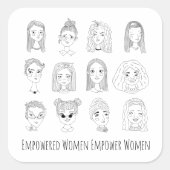 女性に力を与える力を与える スクエアシール (正面)