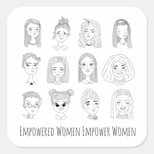女性に力を与える力を与える スクエアシール (正面)