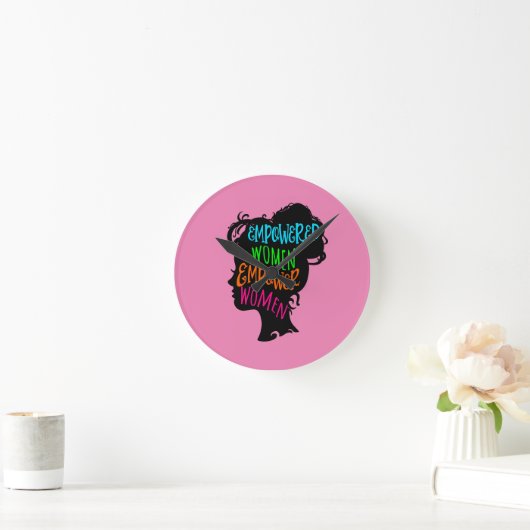 女性に力を与える力を与える ラウンド壁時計 (ホーム)