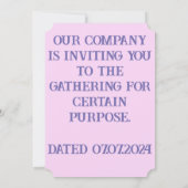 女性に力を与える引用 紫 現代 テキスト 招待状 (裏面)