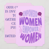 女性に力を与える引用 紫 現代 テキスト 招待状 (正面/裏面)