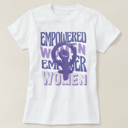 女性に力を与える、女性シンボル 国際女性デー Tシャツ (デザイン正面)