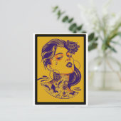 女性に夢中になっている ポストカード (スタンド正面)