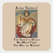 女性に対する戦争の政治的抗議のシール スクエアシール (正面)