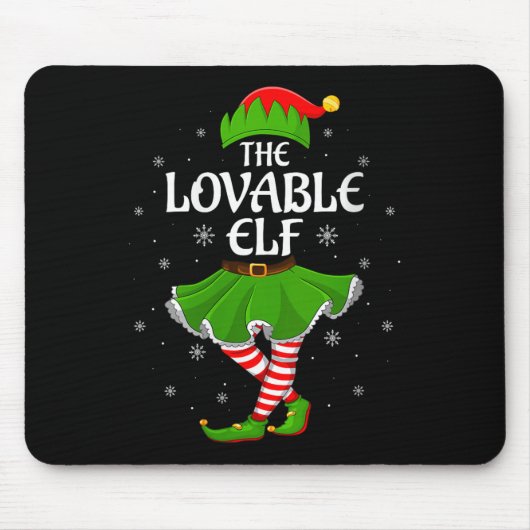 女性に愛されるエルフのクリスマスファミリー マウスパッド (正面)