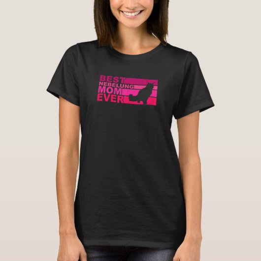 女性に最適 ネーベルング 猫ママは最高 Tシャツ (正面)